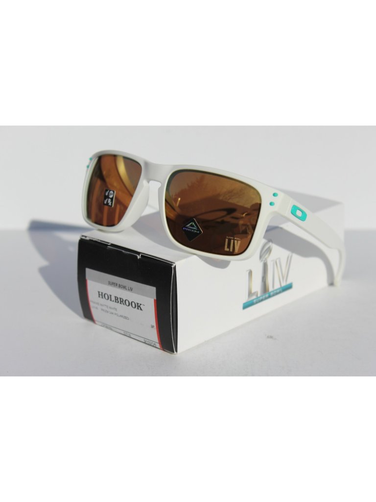 Oakley Holbrook Polarized Sunglasses Matte White/Prizm 24k Miami Super Bowl Liv — image 8 of 8